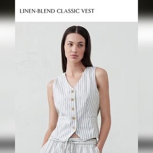 Banana Republic Factory Navy and White Striped Top